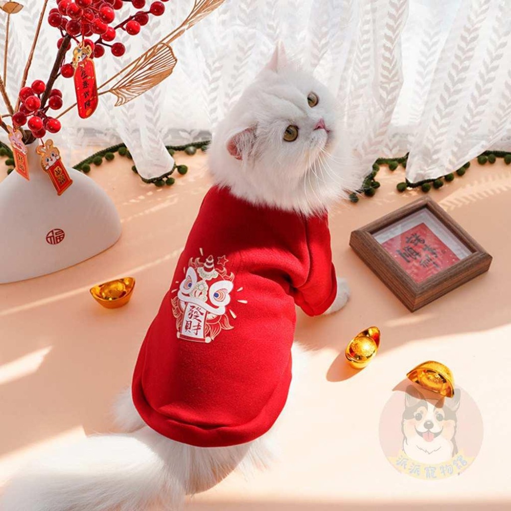 🧨新春系列🌺 貓衣服 狗衣服 寵物衣服 狗狗衣服 貓咪衣服 寵物服飾 幼犬幼貓小狗小貓小型犬寵物狗狗貓咪過年新年開運貓-細節圖2
