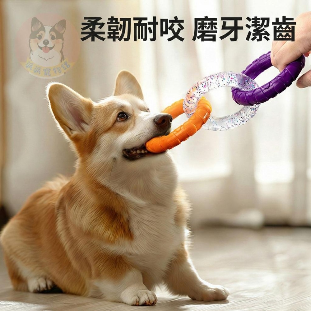 💜三連拉力環💜 TPR玩具 狗狗玩具 磨牙玩具 寵物玩具 狗玩具 幼犬玩具 小狗玩具 拔河玩具球寵物玩具球狗啃咬玩具-細節圖4