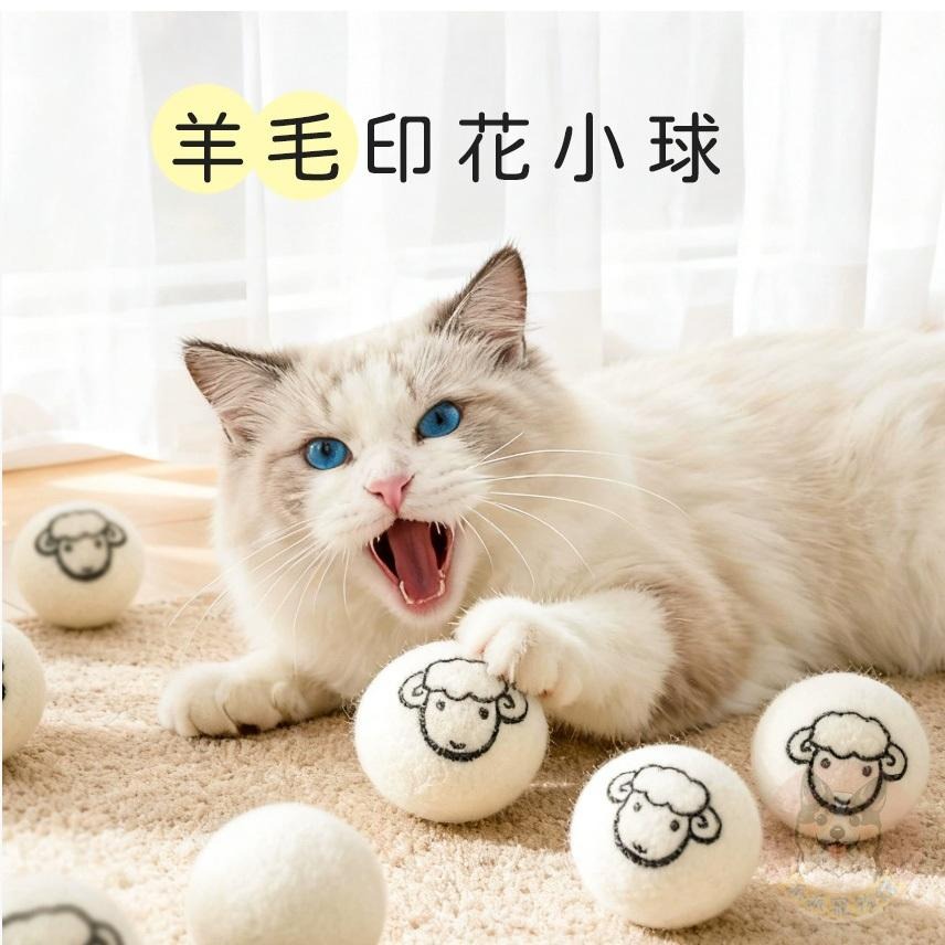 🐑羊毛印花小球🐑 手作球 毛毛球 羊毛氈球小球軟球毛絨球絨毛球毛絨玩具貓玩具球貓球手作材料貓玩具貓咪玩具幼貓玩具-細節圖2