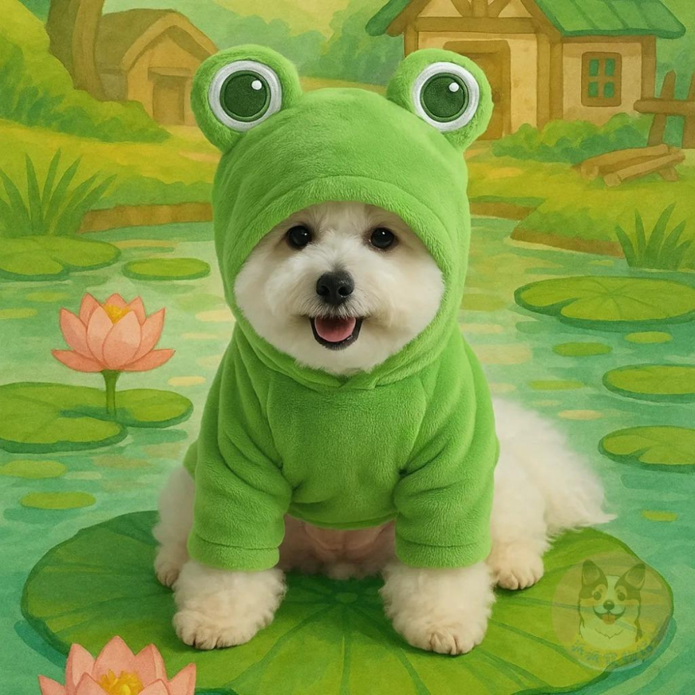 法蘭絨動物帽T🐸 寵物衣服 狗狗衣服 狗衣服 小狗衣服 幼犬衣服 寵物帽T 貓咪衣服 博美貴賓比熊雪納瑞臘腸馬爾濟斯衣服-細節圖2