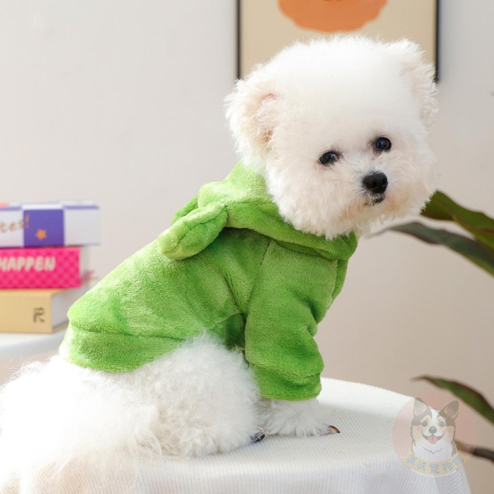 法蘭絨動物帽T🐸 寵物衣服 狗狗衣服 狗衣服 小狗衣服 幼犬衣服 寵物帽T 貓咪衣服 博美貴賓比熊雪納瑞臘腸馬爾濟斯衣服-細節圖5