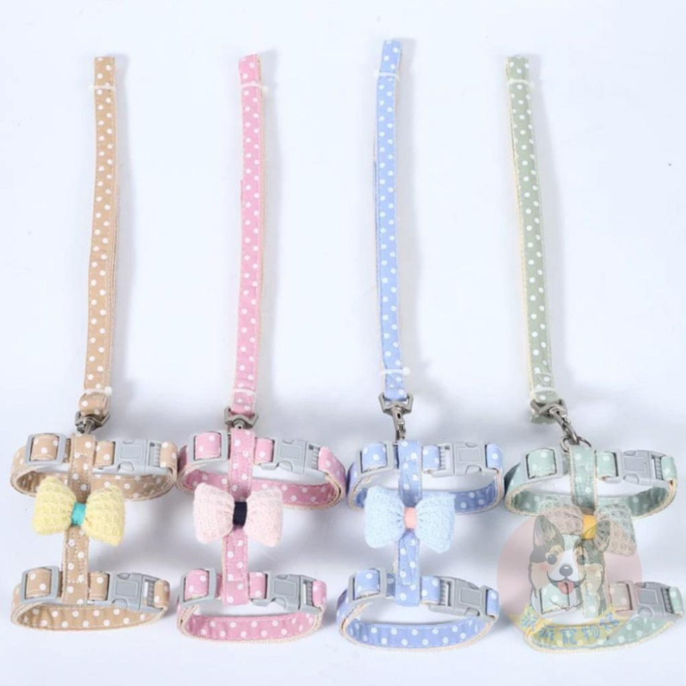 貓胸背帶 點點工字胸背帶 貓牽繩 貓咪牽繩 寵物胸背帶 幼貓小型犬-細節圖3