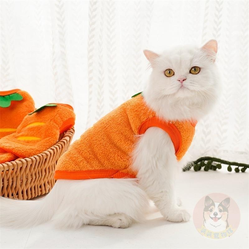 🥕紅蘿蔔背心🥕 狗狗衣服 幼貓衣服 寵物衣服 幼犬衣服 小狗衣服 貓咪衣服 貴賓狗貓咪博美約克夏小型犬背心保暖冬天衣服-細節圖8