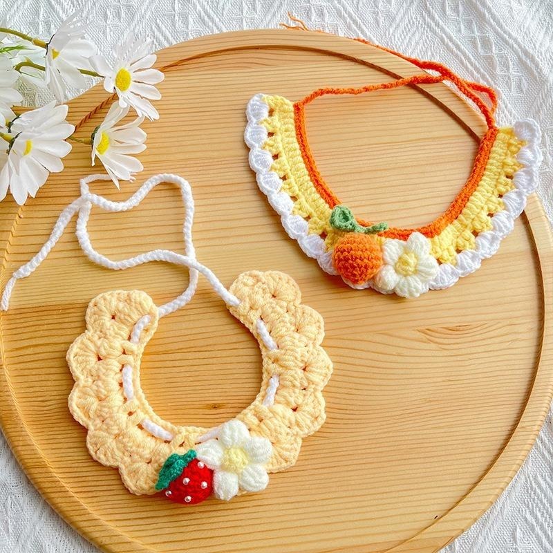 🌻春日小花園針織圍脖🌻 貓咪圍脖 貓咪領巾 貓領巾 貓咪圍巾 貓項圈 貓咪項圈 寵物項圈 寵物頸圈 狗狗寵物圍巾毛線項圈-細節圖4
