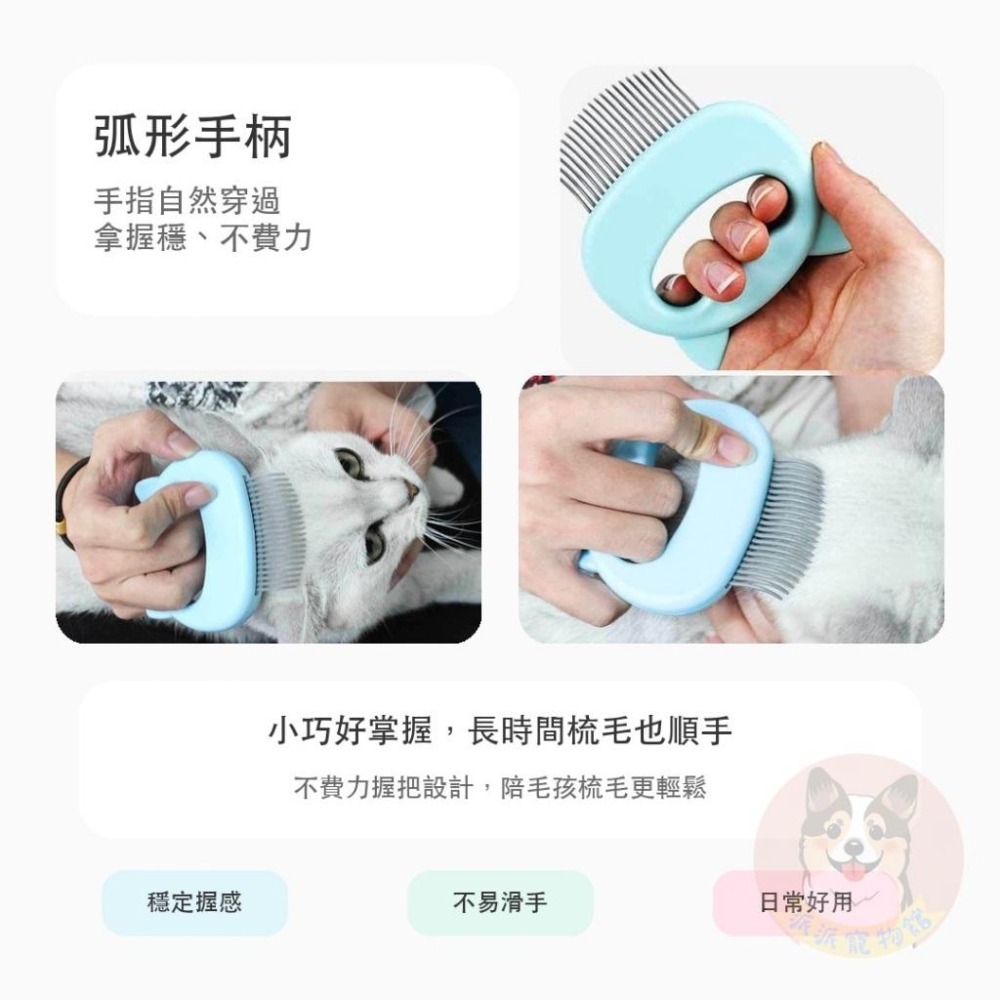 派派寵物館 貓咪貝殼梳 溫柔梳毛按摩 浮毛整理 圓潤梳齒 貓狗適用 貓咪梳子 貓梳子 寵物梳子 貓咪梳毛-細節圖3