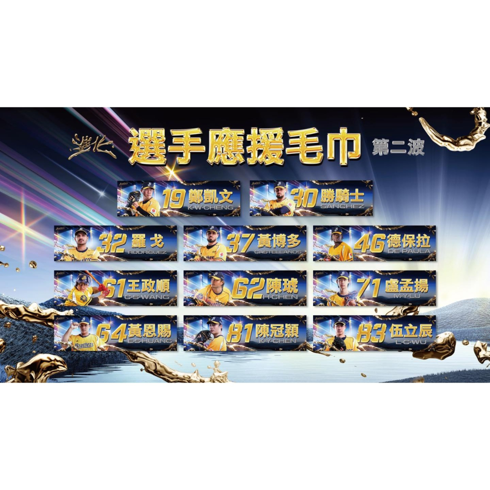 中信兄弟 棒球 中華職棒 2025 球員毛巾 2025選手應援毛巾 江坤宇 王威晨 宋晟睿-細節圖2