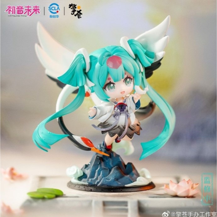【艾頑玩具】『現貨』擎蒼工作室 初音未來 MIKU 羽洛華音 Q版 PVC完成品 附特典徽章+透卡+紙卡-細節圖2