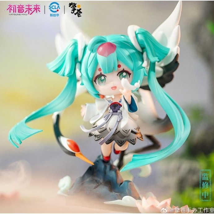 【艾頑玩具】『現貨』擎蒼工作室 初音未來 MIKU 羽洛華音 Q版 PVC完成品 附特典徽章+透卡+紙卡-細節圖3