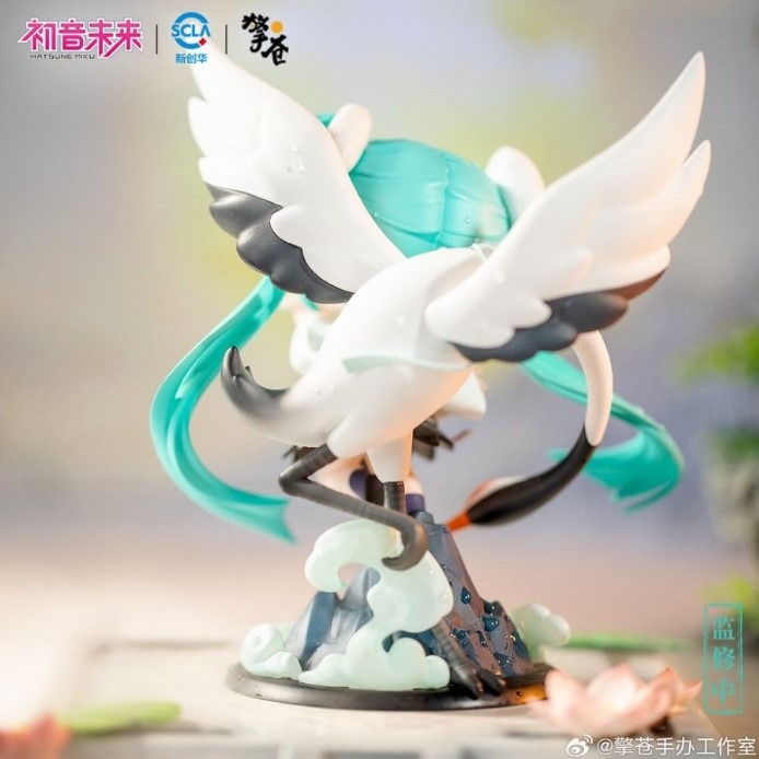 【艾頑玩具】『現貨』擎蒼工作室 初音未來 MIKU 羽洛華音 Q版 PVC完成品 附特典徽章+透卡+紙卡-細節圖4