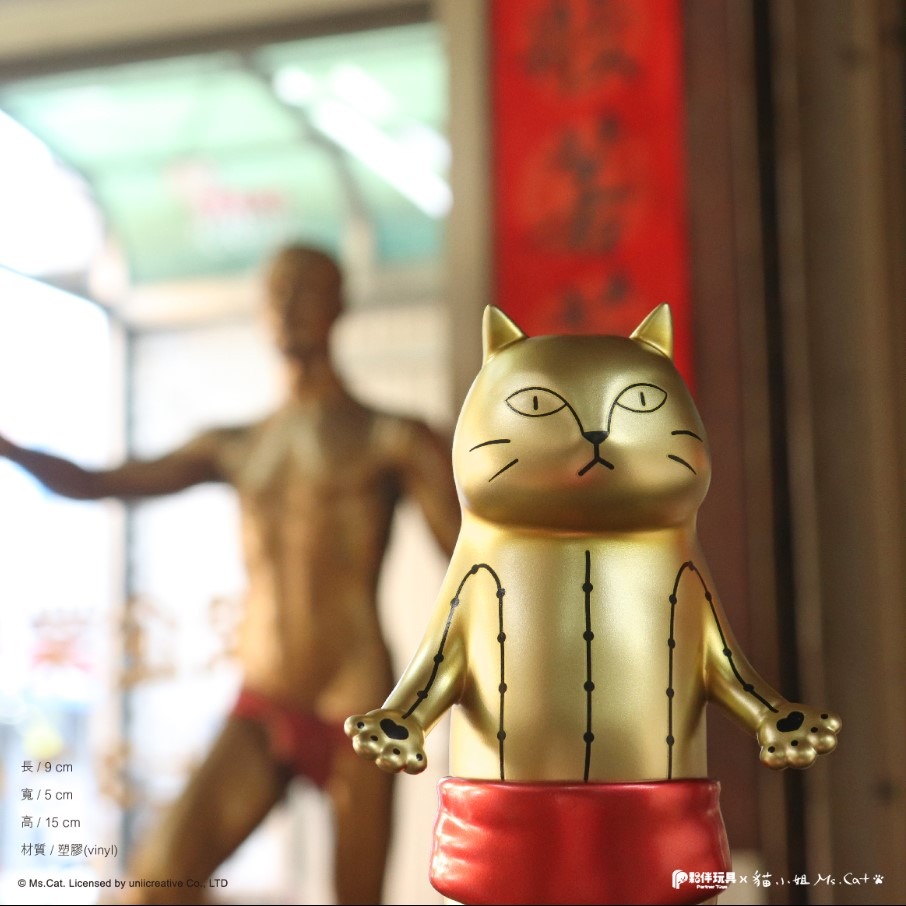 【艾頑玩具】『現貨』夥伴玩具 喵喵叫國術館 18銅貓 15cm 軟膠公仔-細節圖4