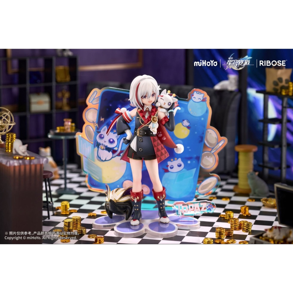 【艾頑玩具】『現貨 』RIBOSE 核糖文化 RISE UP+ 崩壞 星穹鐵道 小不點貓貓系列 托帕&賬賬 PVC-細節圖2