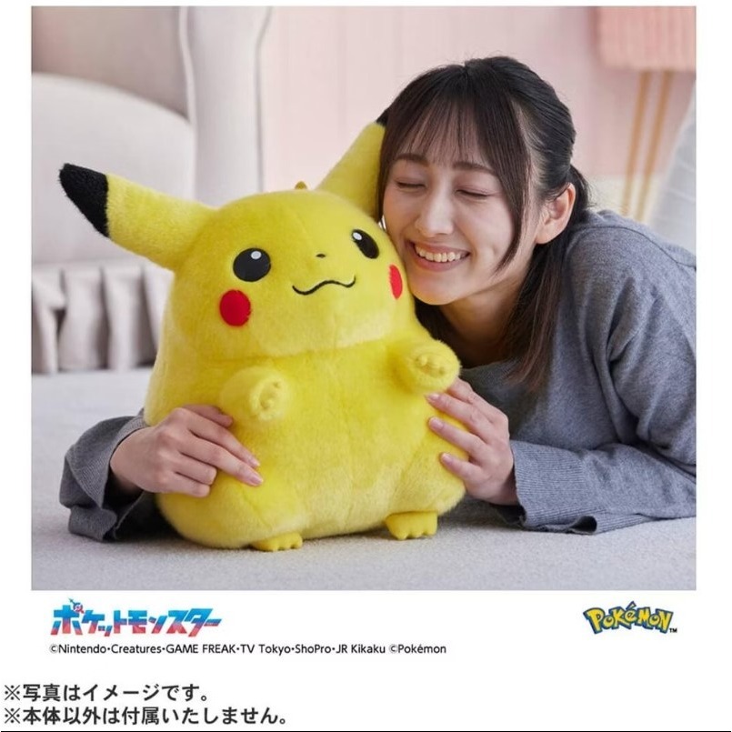 【艾頑玩具】『現貨』TAKARA TOMY 寶可夢 30週年紀念 回來吧 皮卡丘 1/1 絨毛娃娃玩偶 初代 胖皮卡丘-細節圖4
