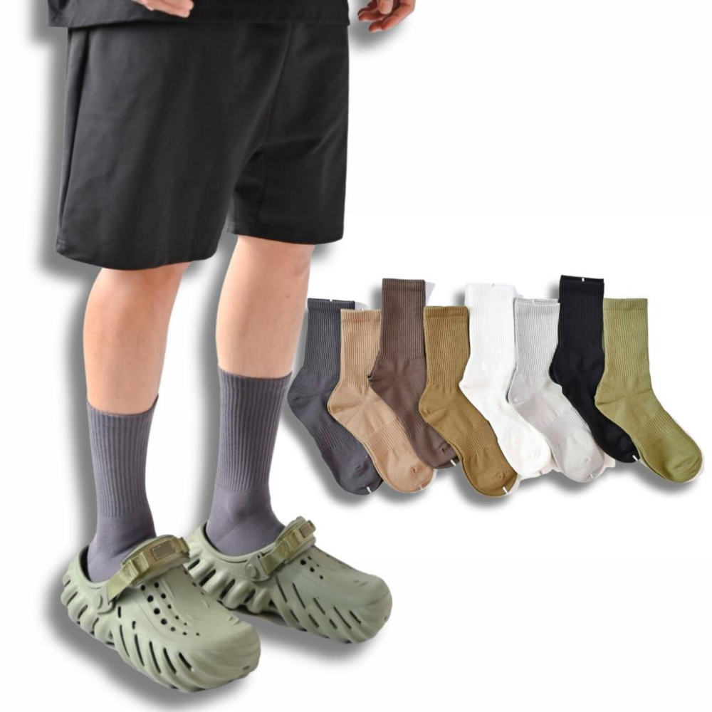 台灣公司貨 高品質 中筒襪 工裝襪  足弓鬆緊  軍綠  透氣  舒適   襪 素襪  軍事風  余文樂-細節圖2