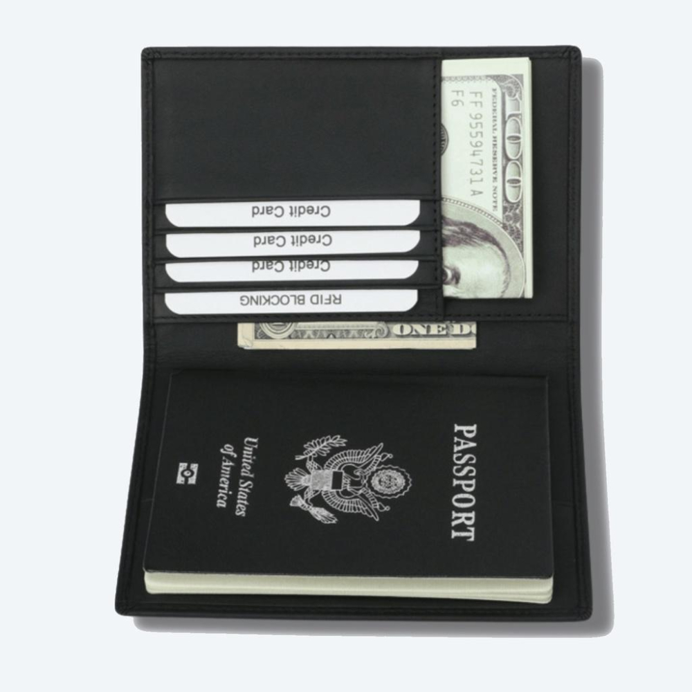 台灣現貨 RFID 牛皮護照夾 真皮 七夾層 護照包 日本 出國 髮絲紋 護照套-細節圖2