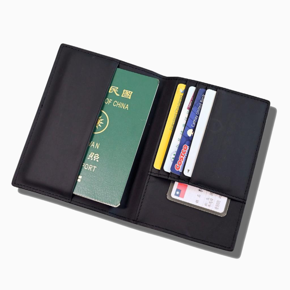 台灣現貨 RFID 牛皮護照夾 真皮 七夾層 護照包 日本 出國 髮絲紋 護照套-細節圖5