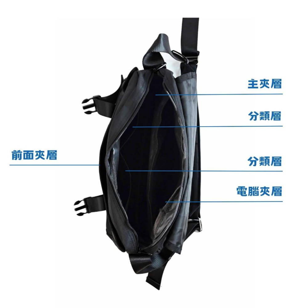 台灣現貨 大容量  韓國風格  斜背包  書包 郵差包 14吋電腦  白鐵扣 上班 業務  斜背  電腦包  減壓背帶-細節圖7
