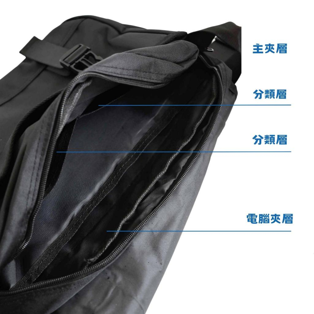 台灣現貨 大容量  韓國風格  斜背包  書包 郵差包 14吋電腦  白鐵扣 上班 業務  斜背  電腦包  減壓背帶-細節圖8