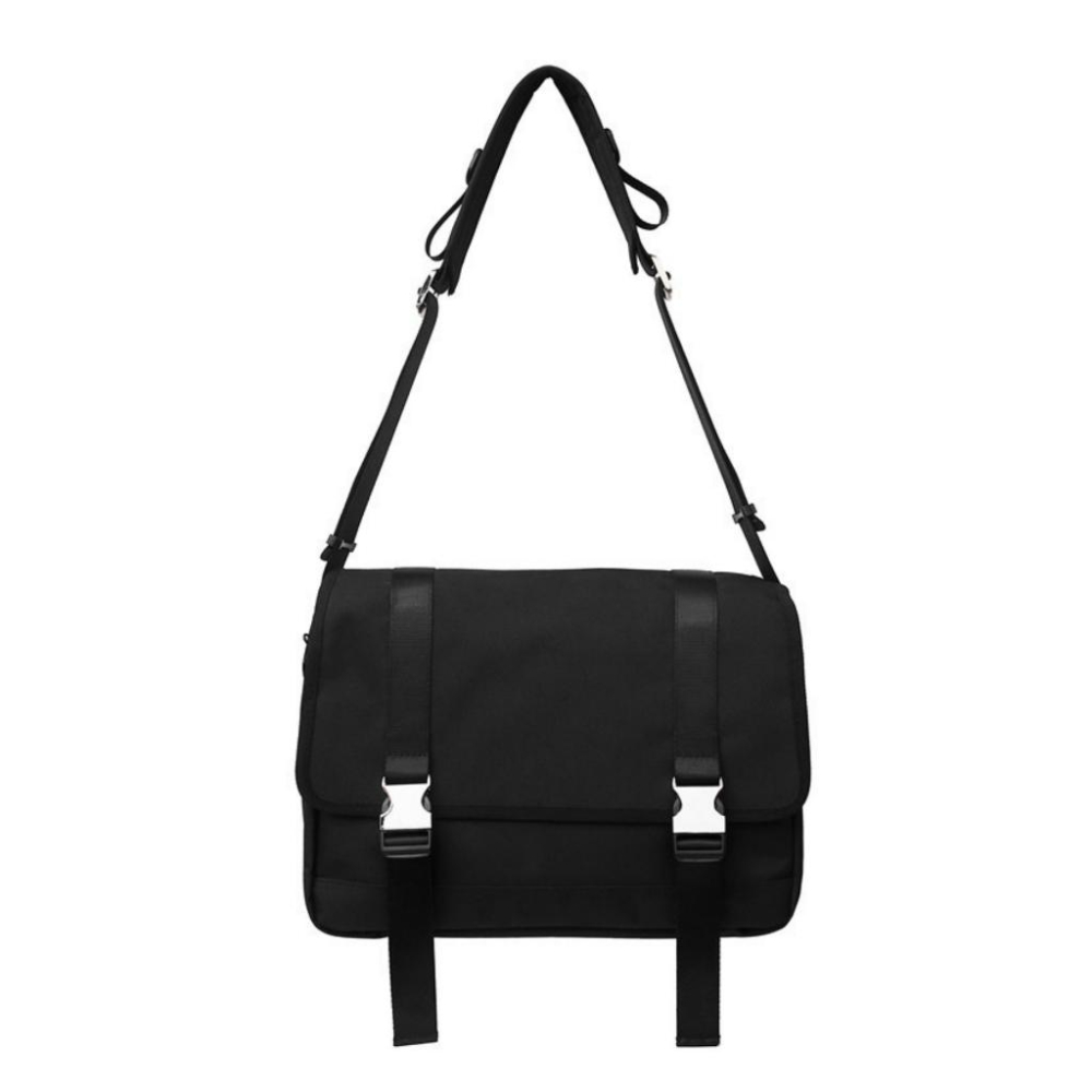 台灣現貨 大容量  韓國風格  斜背包  書包 郵差包 14吋電腦  白鐵扣 上班 業務  斜背  電腦包  減壓背帶-細節圖9