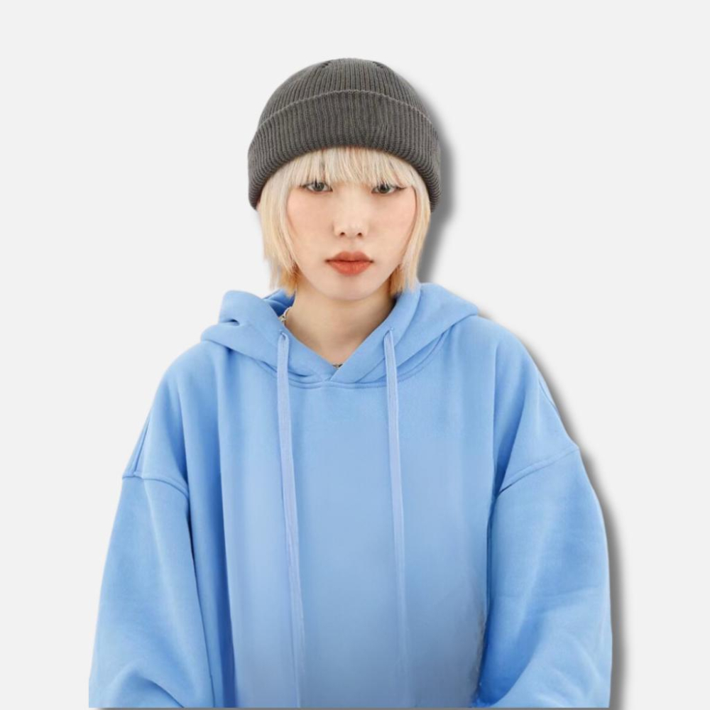 台灣公司貨 粗針針織 厚挺 重磅 短版毛帽 反摺 寒流 大地色 歐美 街頭 日風-細節圖2