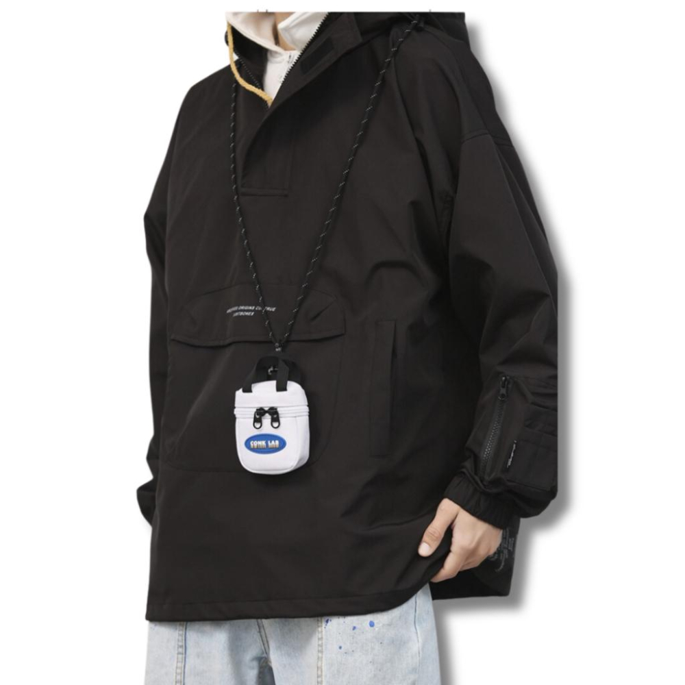 2023 台灣公司貨 防潑水 斜背 超小包 掛包 腰包 防潑水拉鍊 胸包 廢物包 斜背 零錢包-細節圖4