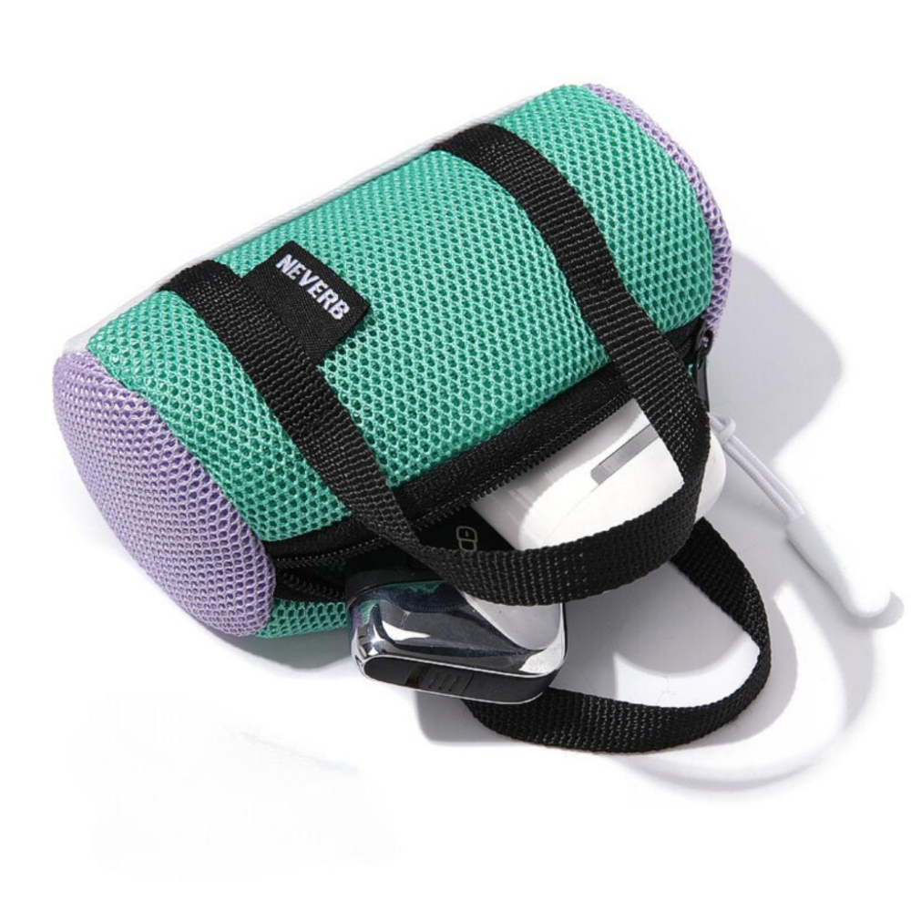 台灣公司貨 撞色 網眼 圓筒包 小包 超小包 收納袋 鑰匙包  耳機包  AirPods 充電線 零錢包 掛包-細節圖8