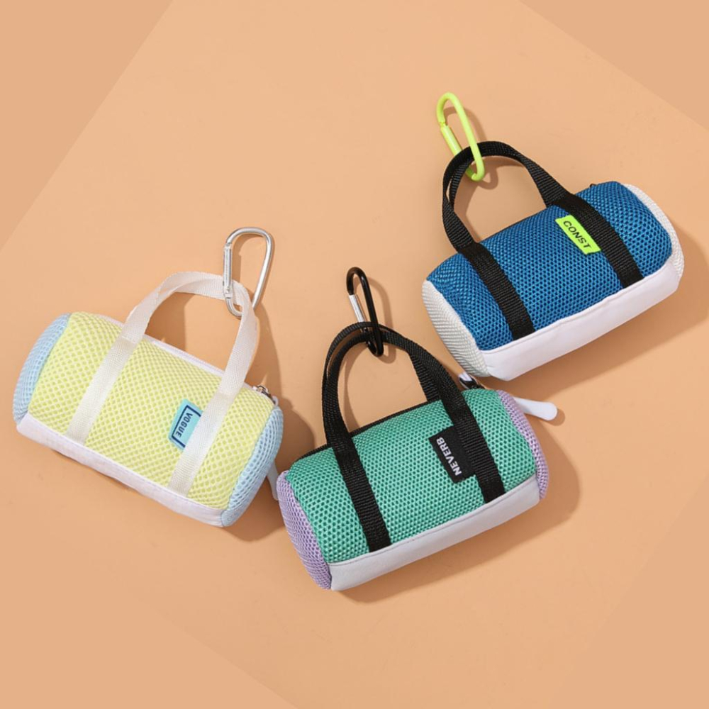 台灣公司貨 撞色 網眼 圓筒包 小包 超小包 收納袋 鑰匙包  耳機包  AirPods 充電線 零錢包 掛包-細節圖9