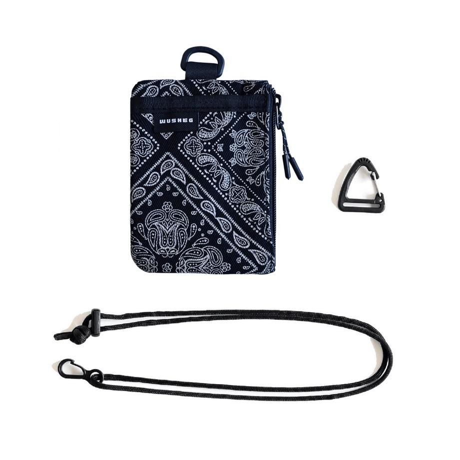 WuSheg Paisley 變形蟲花紋 斜紋布 零錢包 小包 防潑水 日風 掛包 掛繩包  YKK 腰果花-細節圖8