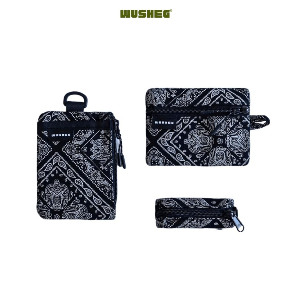 WuSheg Paisley 變形蟲花紋 斜紋布 零錢包 小包 防潑水 日風 掛包 掛繩包  YKK 腰果花-細節圖9