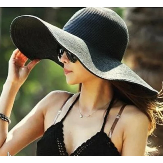 台灣現貨 夏日大特價 海灘必備大草帽 大沿帽 沙灘帽 草帽附飄帶-細節圖7