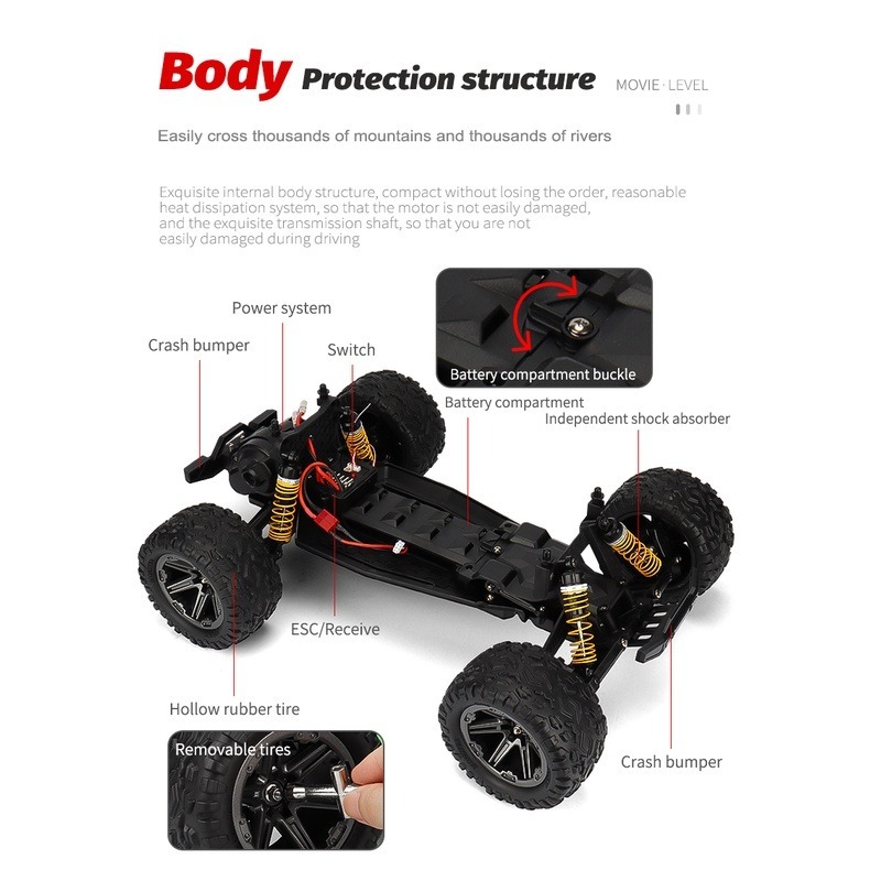 【台灣現貨】遙控車 超大 1/8 大型 攀爬車 攀岩車 高速 遙控車 暴力 大腳車 越野車 環速 104 良品商城-細節圖6