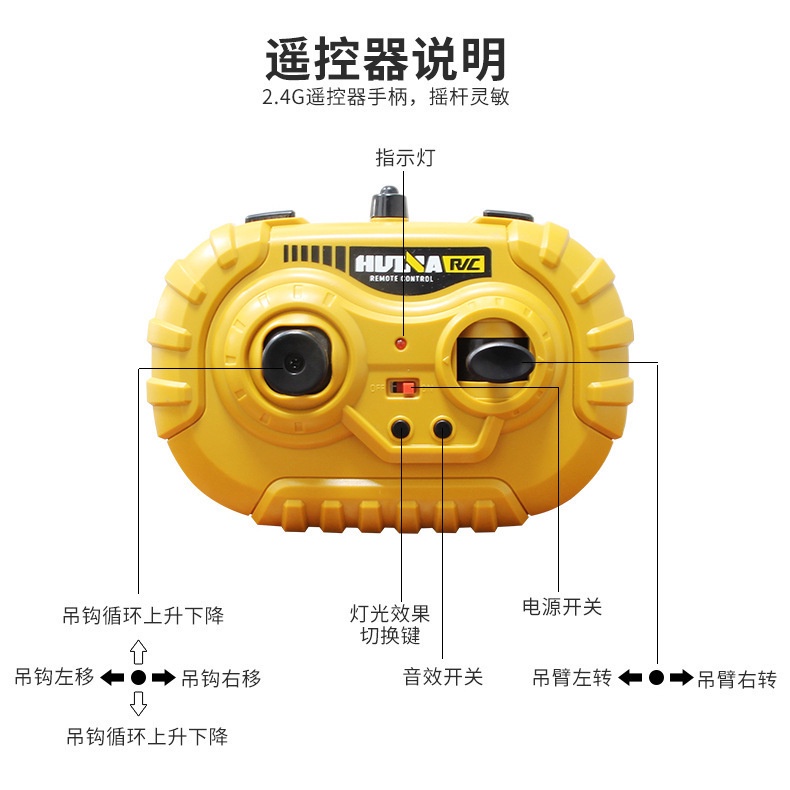 遙控車 玩具 生日禮物 交換禮物 匯納 585 1/14 遙控 合金 吊塔 吊車 起重機 兒童玩具 工程車 ★良品商城-細節圖5