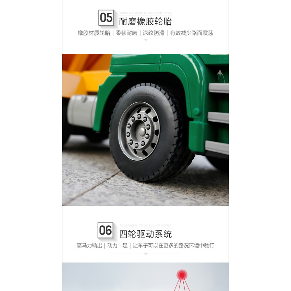 【現貨秒發】遙控車 雙鷹 遙控 砂石車 工程車 卡車 自卸車 賓士授權 525 1:20 大型 561 挖土機 良品商城-細節圖7