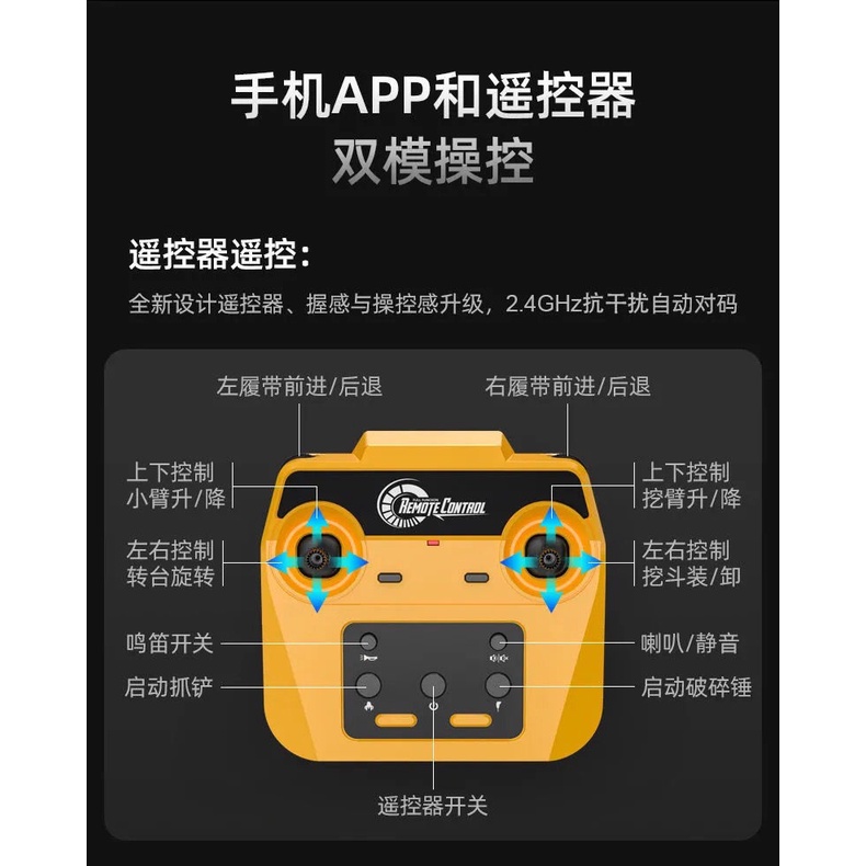雙鷹 遙控 挖土機 怪手 工程車 598 EC160 螺桿 挖掘機 電動 挖土機 合金挖勺 兒童玩具 類593【良品商城-細節圖5