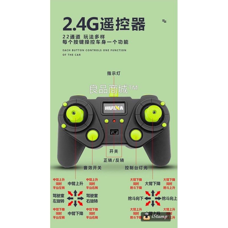 【現貨】遙控車遙控挖土機 怪手 匯納 593 1593 合金 遙控工程車 匯那 生日禮物 遙控玩具 升級螺杆類 580-細節圖6