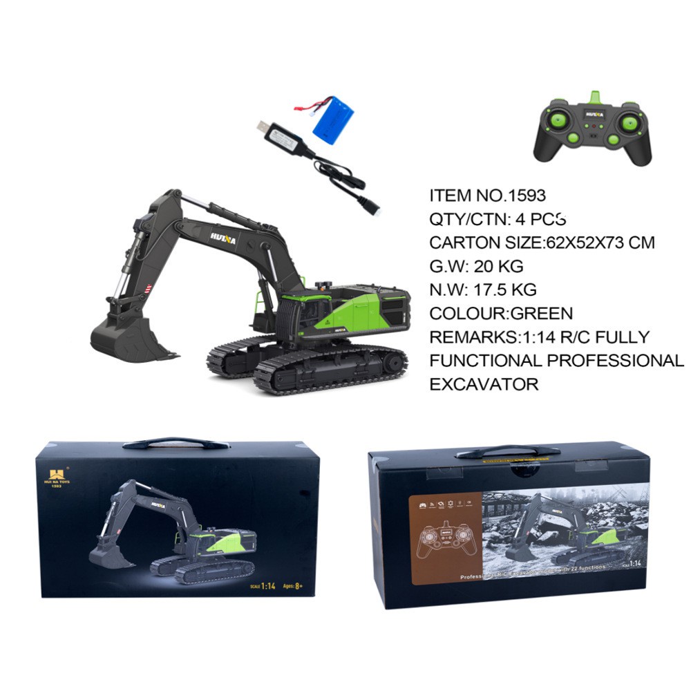 【現貨】遙控車遙控挖土機 怪手 匯納 593 1593 合金 遙控工程車 匯那 生日禮物 遙控玩具 升級螺杆類 580-細節圖7