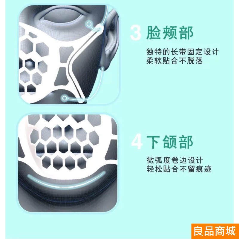 【防疫必備 】口罩支架 口罩神器 矽膠口罩支架 透氣支架 3D蜂巢 口罩防悶器 不易脫妝 眼鏡不起霧 可水洗 立體透氣口-細節圖6
