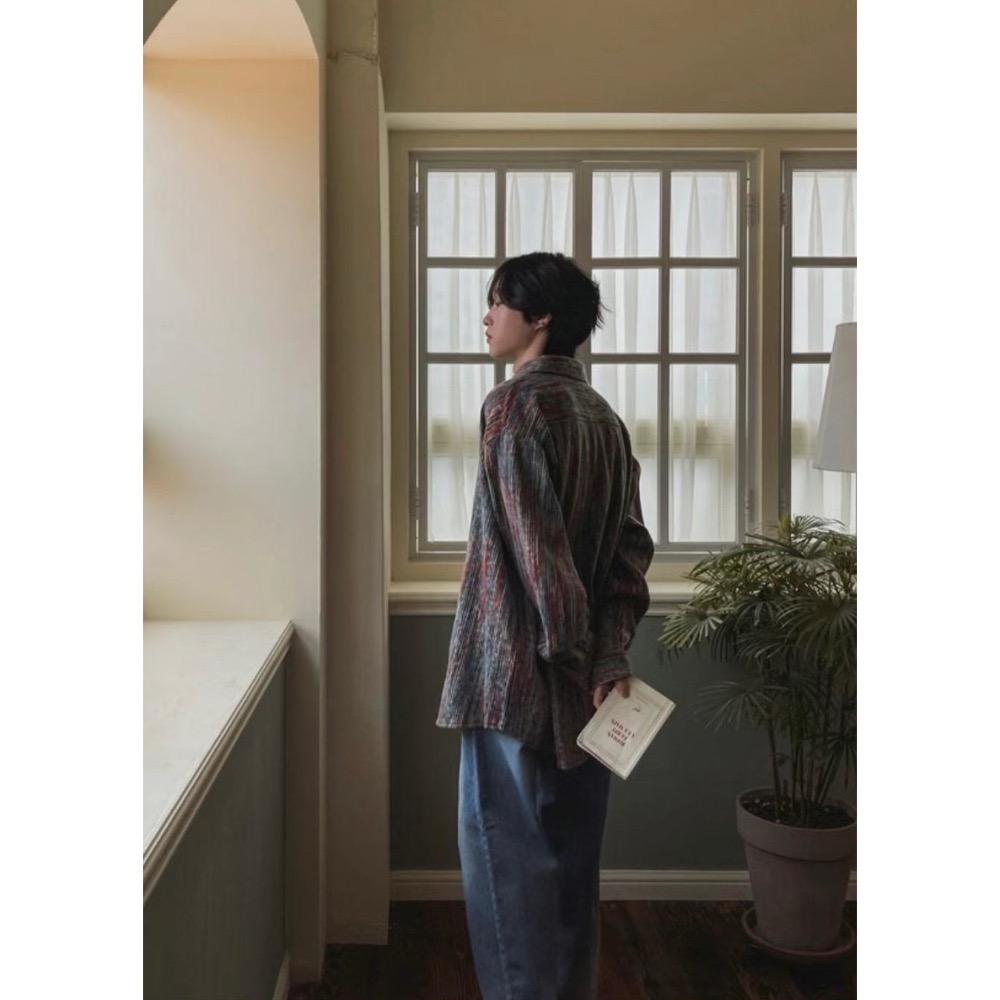 彩色線條混紡襯衫🇰🇷-細節圖6