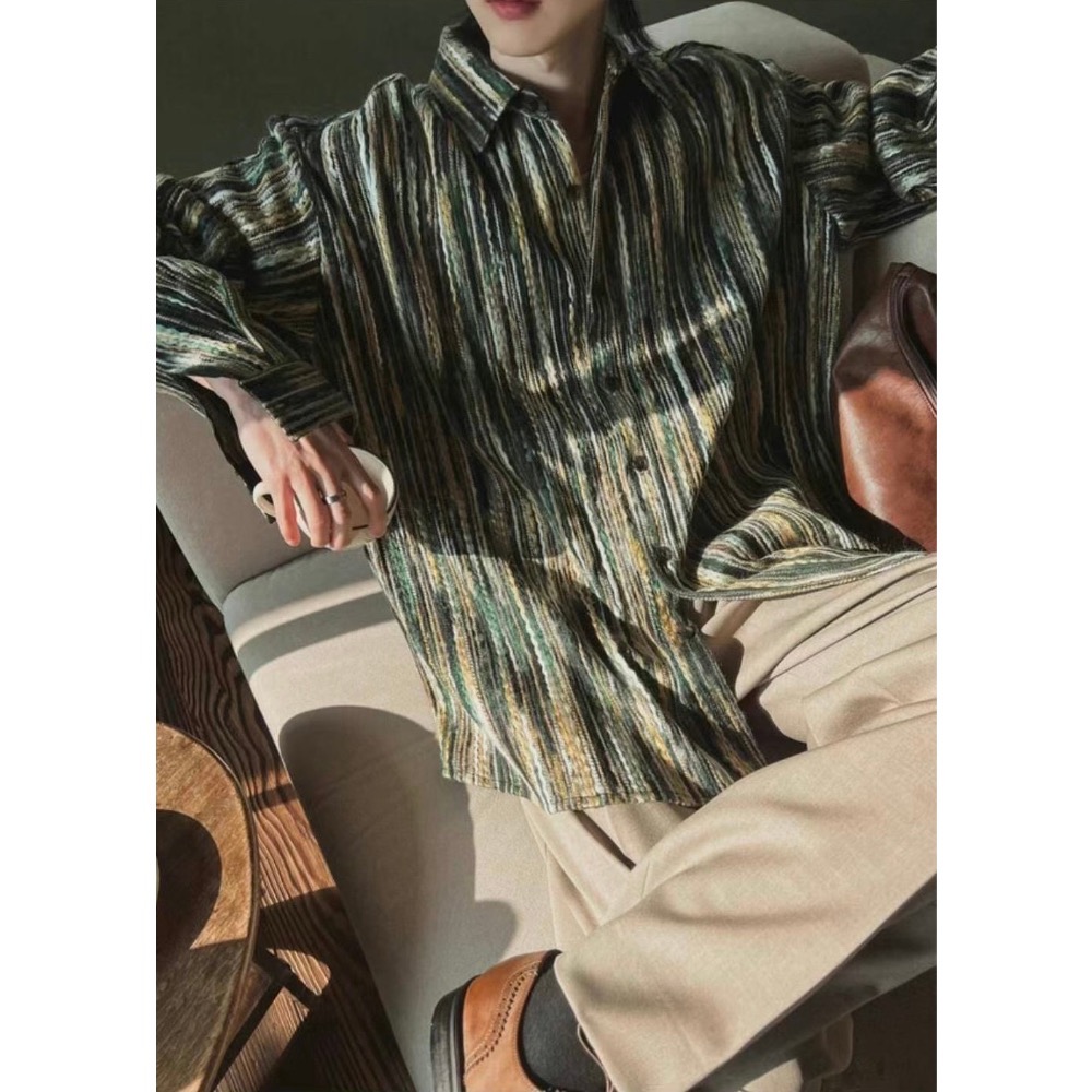 彩色線條混紡襯衫🇰🇷-規格圖6