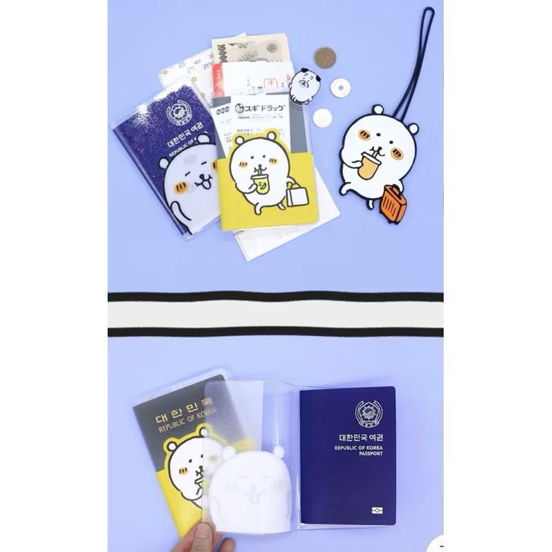 ♥️正品🇰🇷韓國代購 chiikawa 吉伊卡哇/自嘲熊 新品 護照夾 護照套 烏薩奇 吉伊 小八 自嘲熊白款-細節圖3