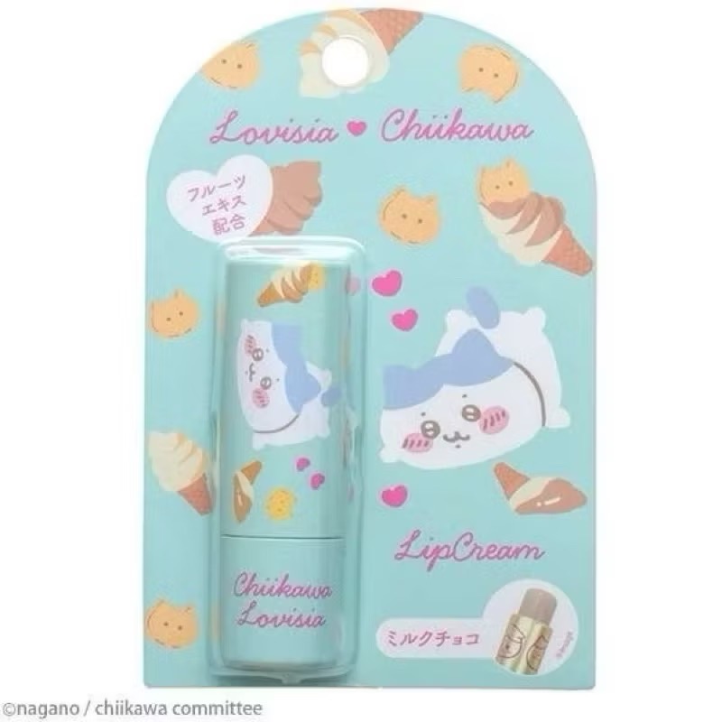 日本🇯🇵正版 Lovisia  X chiikawa 吉伊卡哇 聯名護唇膏 草莓/巧克力/布丁/蜜桃/牛奶-規格圖1