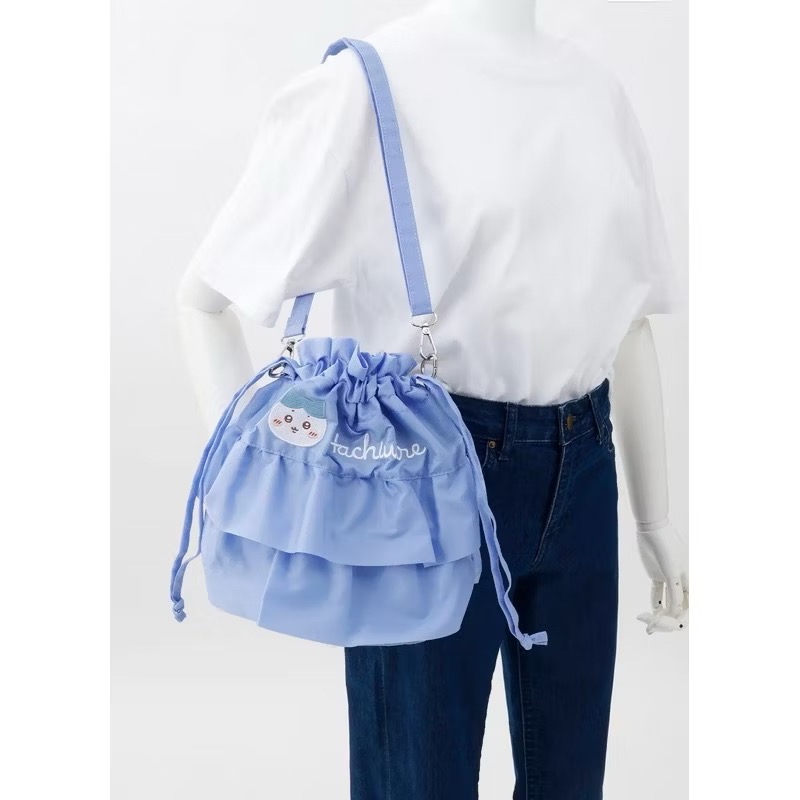 日本正版2/21春季新品 《預購品》 Chiikawa吉伊卡哇 水桶包 側背包 單肩側背包 精巧花朵摺邊-規格圖2