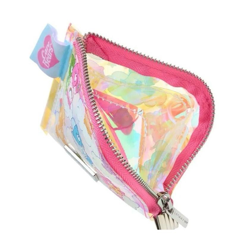 日本正版 CARE BEARS 彩虹熊 愛心小熊 睡衣熊 防水零錢包 收納包 立體磨砂雷射款 情人節禮物-細節圖3