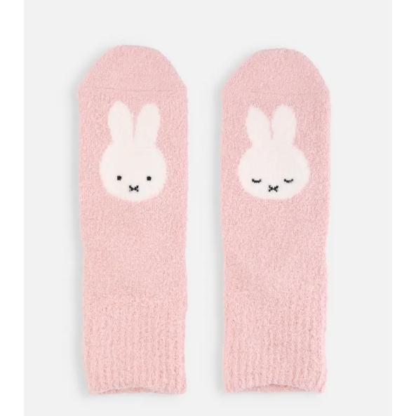 現貨直接出 日本帶回 日本製 miffy x 靴下屋 聯名襪子 毛絨絨 冬天暖襪 可愛襪子 米飛兔 米菲 Tabio-細節圖6