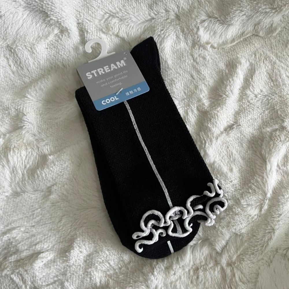 台灣現貨 出清 日本正品 STREAM 涼感襪子 捲邊 木耳邊 涼感 接觸冷感 降溫 -7度C 夏天 涼涼 好穿 襪子-細節圖3