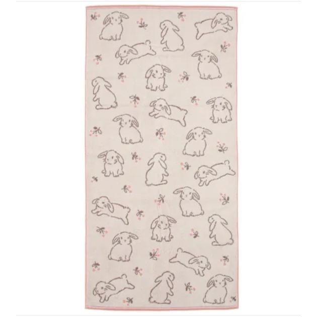台灣現貨🐰兔奴看過來💥💥 日本正品 NATURA FABBRICA 兔子毛巾 浴巾 可愛浴巾 運動毛巾 洗臉毛巾-細節圖2