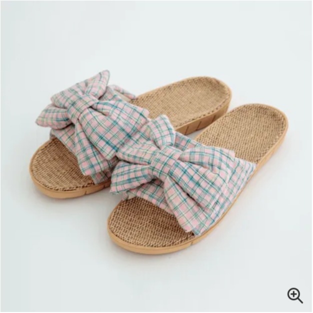 預購 2026 新品 日本正品 CDF BISQUE 蝴蝶結格紋拖鞋 輕量防滑 拖鞋 兩用 少女風 EVA 室內拖 編織-細節圖8