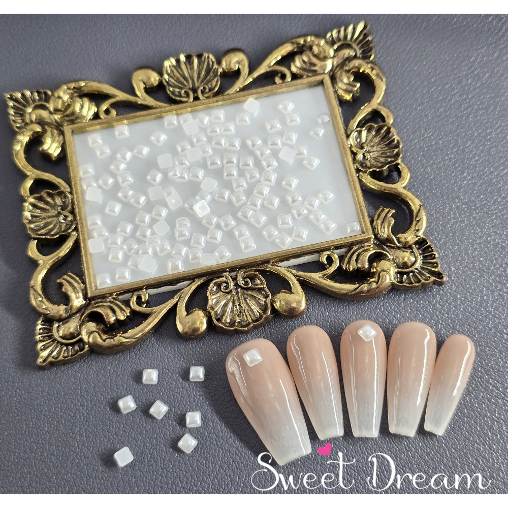 【美甲珍珠】平底造型珍珠飾品。美甲飾品。橢圓珍珠美甲。愛心珍珠美甲。造型珍珠。平底珍珠飾品。指甲珍珠。珍珠飾品造型。-細節圖4