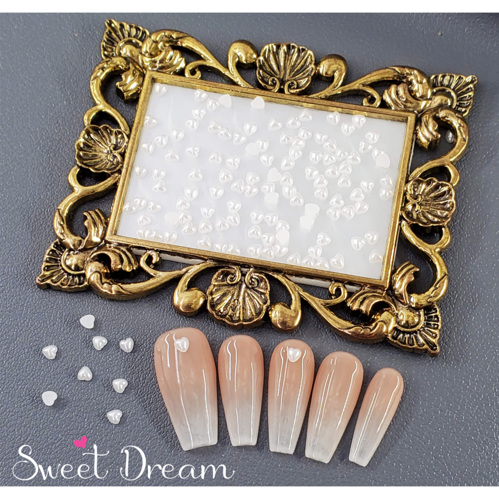 【美甲珍珠】平底造型珍珠飾品。美甲飾品。橢圓珍珠美甲。愛心珍珠美甲。造型珍珠。平底珍珠飾品。指甲珍珠。珍珠飾品造型。-細節圖6