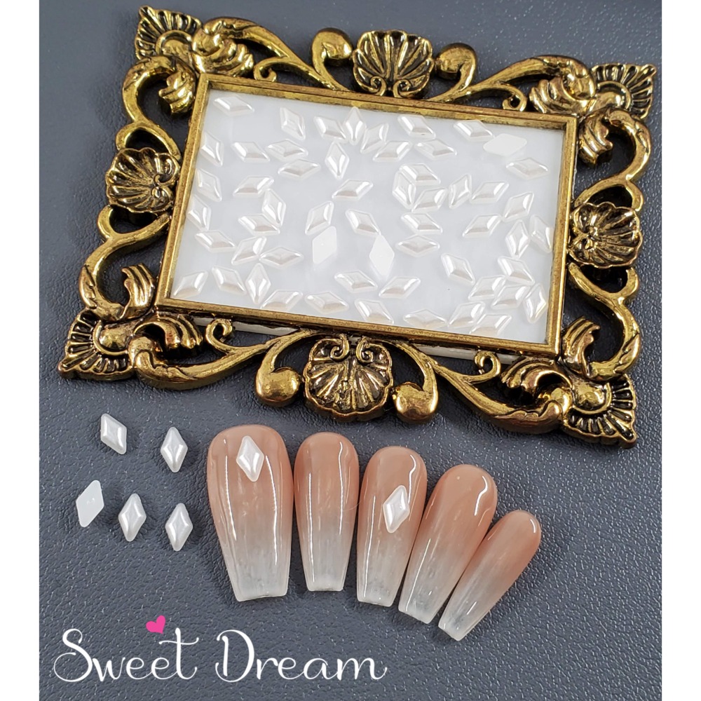 【美甲珍珠】平底造型珍珠飾品。美甲飾品。橢圓珍珠美甲。愛心珍珠美甲。造型珍珠。平底珍珠飾品。指甲珍珠。珍珠飾品造型。-規格圖7