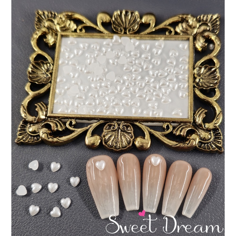 【美甲珍珠】平底造型珍珠飾品。美甲飾品。橢圓珍珠美甲。愛心珍珠美甲。造型珍珠。平底珍珠飾品。指甲珍珠。珍珠飾品造型。-規格圖7